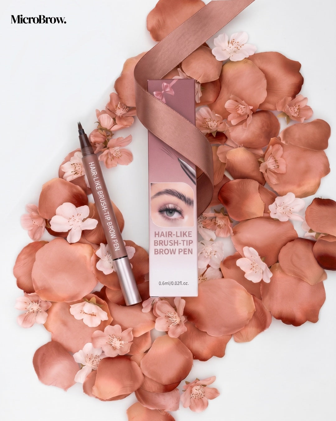 MicroBrow Brow Pen with pink flowers